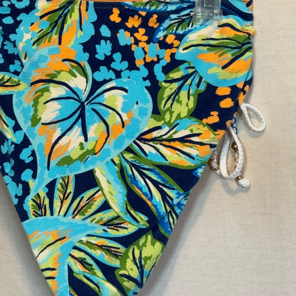 AA-266 Aerie NWT High Cut Cheeky Blue & Orange Floral‎ Bikini Bottoms Size M - Picture 8 of 12
